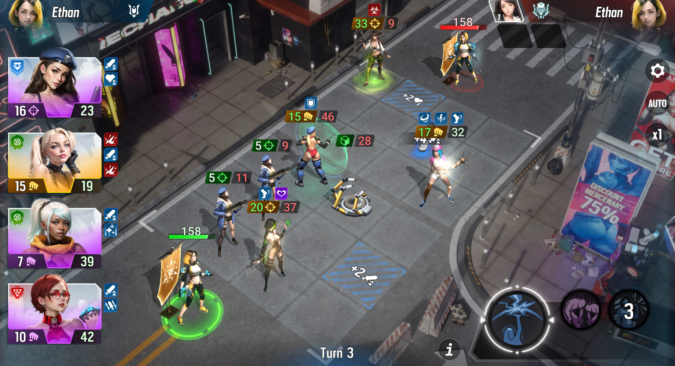 gameplay screenshot showing combat interface